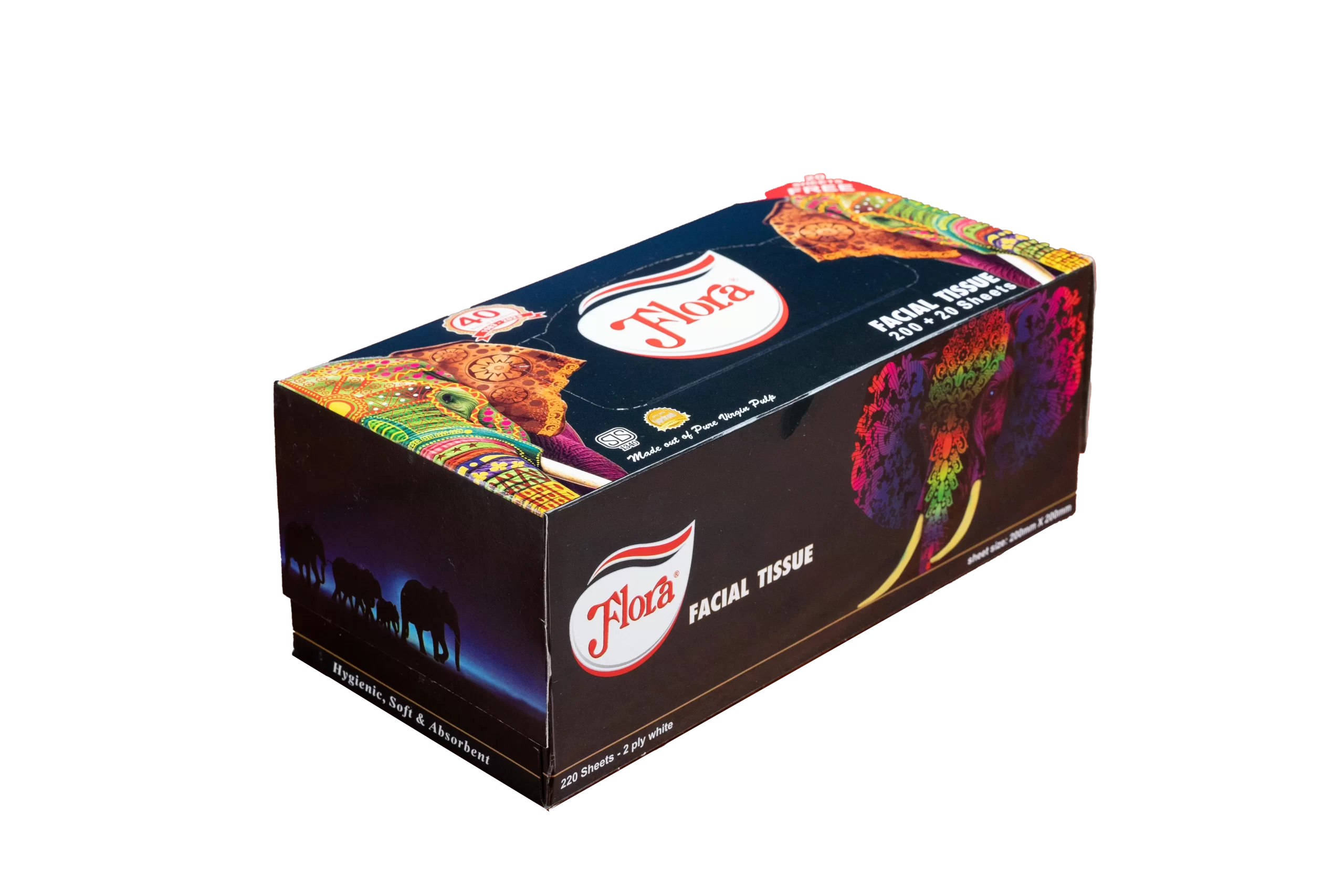 Flora Facial Tissue 2ply 200 Sheets