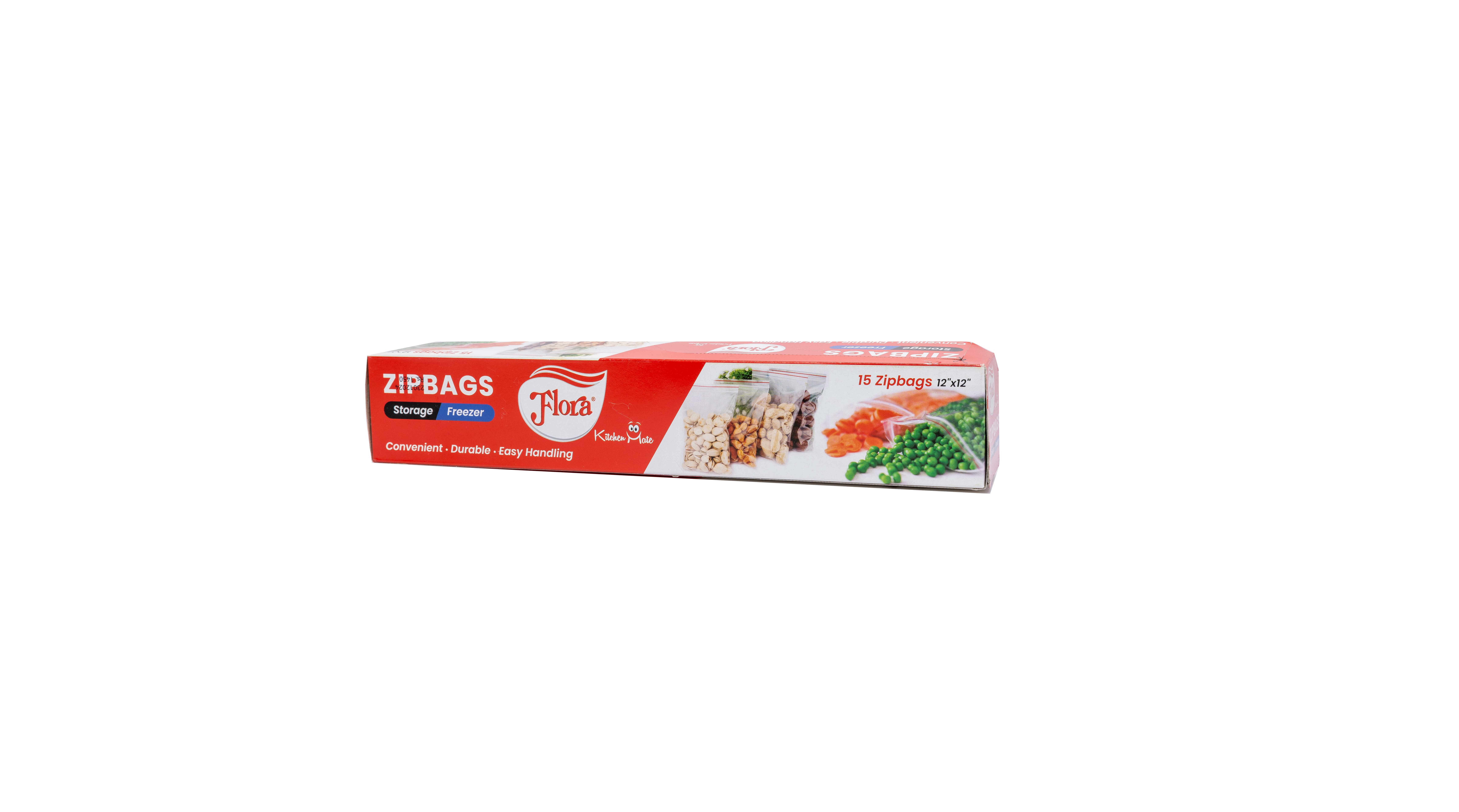 Flora Kitchen Mate Zip Bags 15’s 300mm X 300mm
