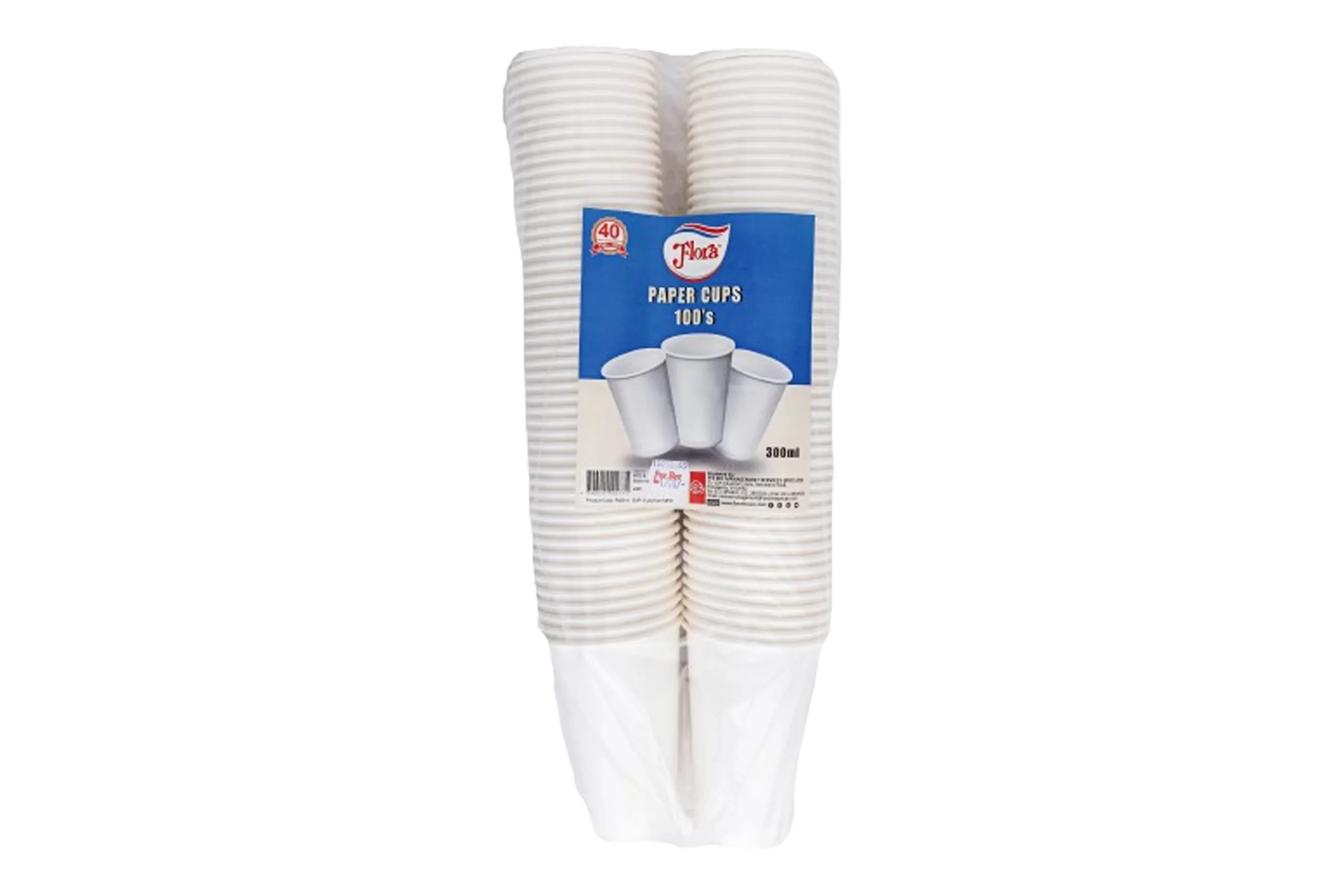 Flora Paper Cups 300ml 100 cups